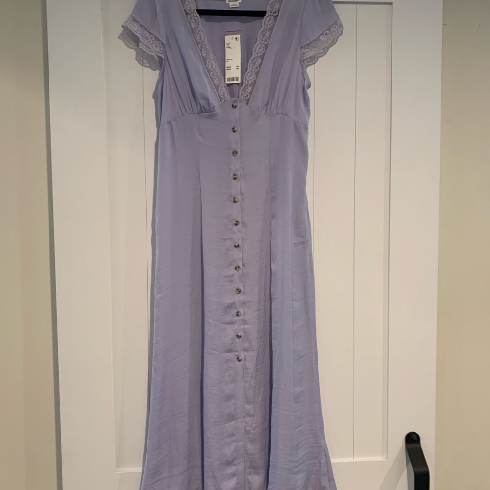 Urban Outfitters Purple Flutter Sleeve Maxi Dress